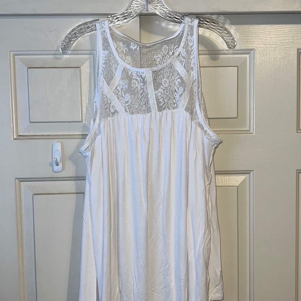 White blouse with lace detail